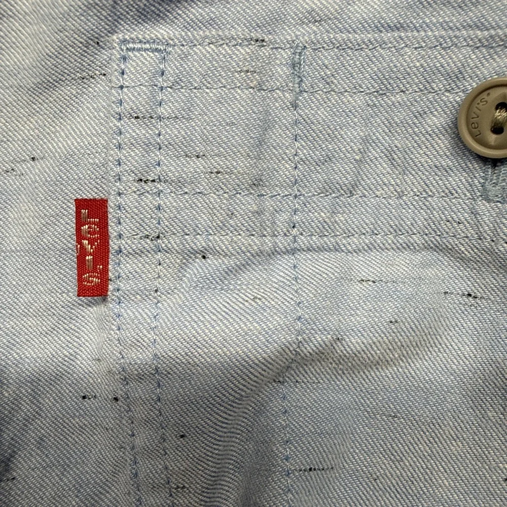 Levi's Blue Ripstop Cotton Button Up Shirt Size 2XL XXL Mens Long Sleeves